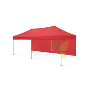 3x6 Gazebo Tente Arka Duvarlı